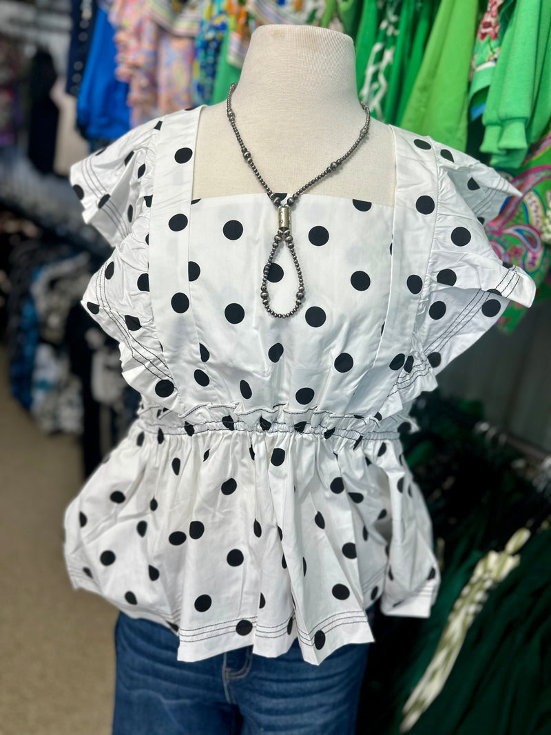 Ivory Polka Dot Top