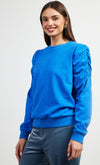 Cobalt Ruched Sleeve Top