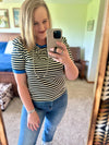 Striped Top - Black/Blue