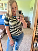 Striped Top - Black/Blue