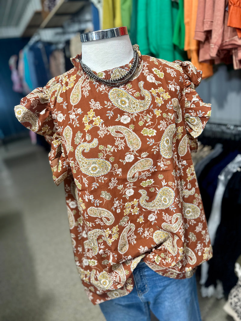 Rust Paisley Top