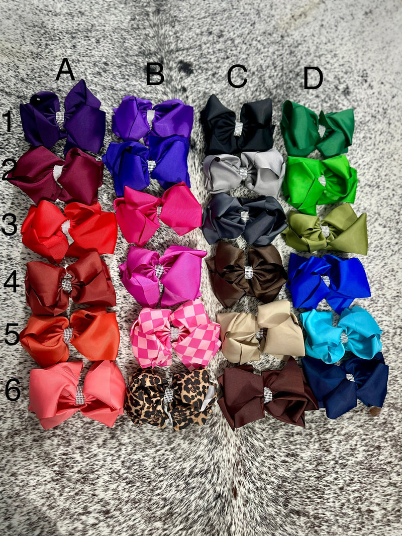 6” Rhinestone Clip Bows