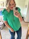 Emerald Puff Half Sleeve Top