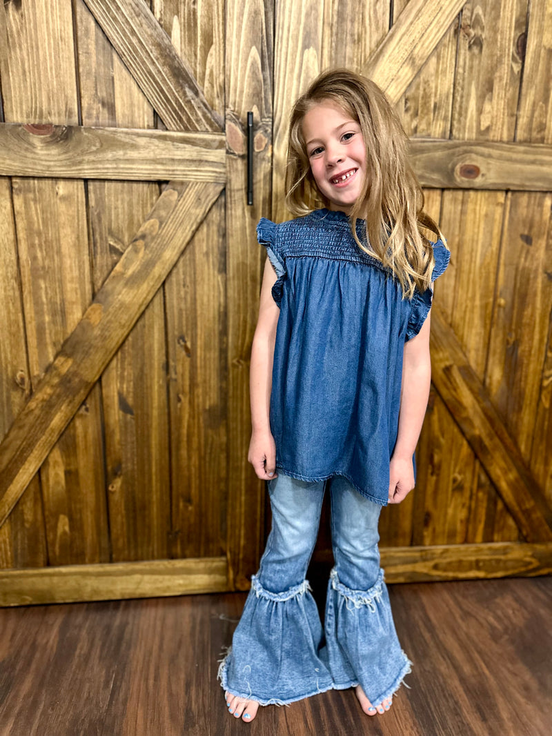 Girls Bell Flare Jeans