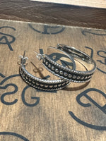 Rope Lined Medium Ball Hoop Earrings - 2”