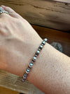 3 mm & 6 mm Sterling Silver Pearls bracelet