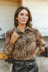 Leopard Western Wild Button Down Top