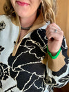 Floral 1/4 Zip Pullover Sweater