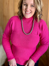 Raspberry Mock Neck Sweater