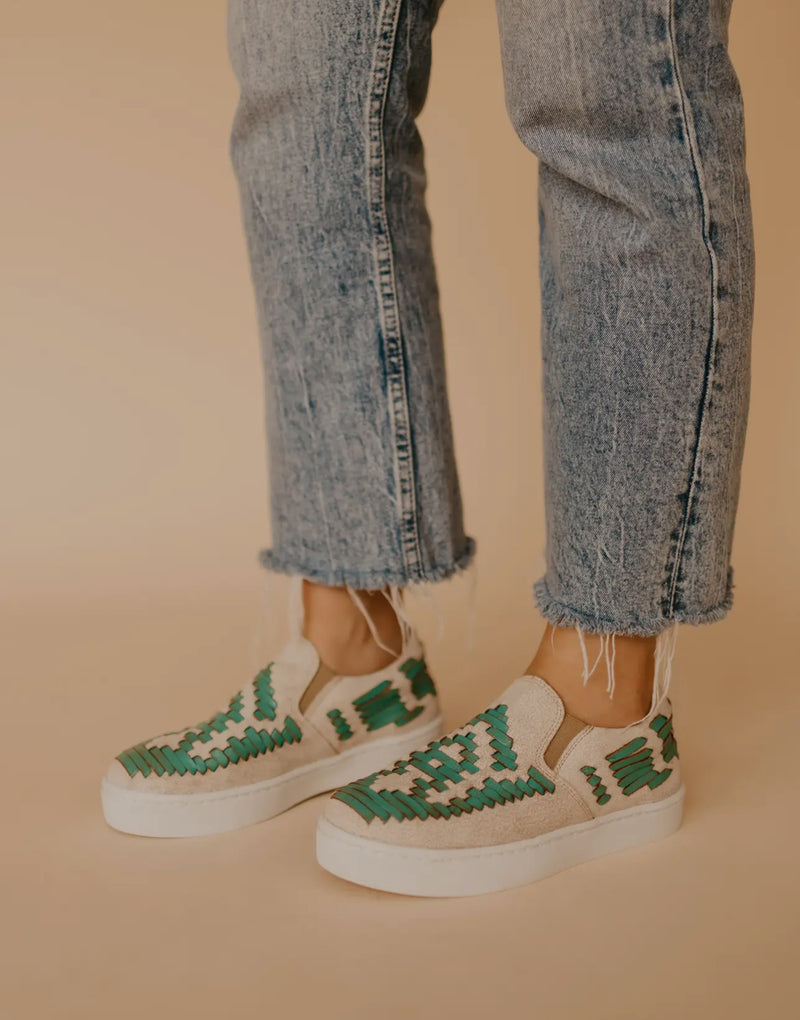 Turquoise Stitched Shoes
