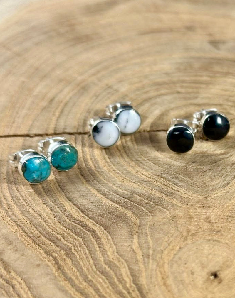 6mm Stone Stud Earrings