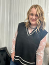 Side Tie Sweater Vest - Black