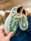 Turquoise Stitched Western Sneaker