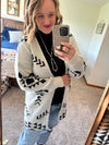 Ivory / Black Aztec Cardigan