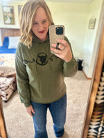 Olive Embroidered Certified Angus Hoodie