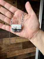 Bar Necklace - White Buffalo & Sterling Silver option 2