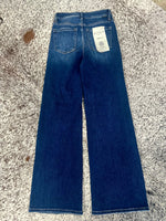 Risen Distressed Wide Leg Jeans