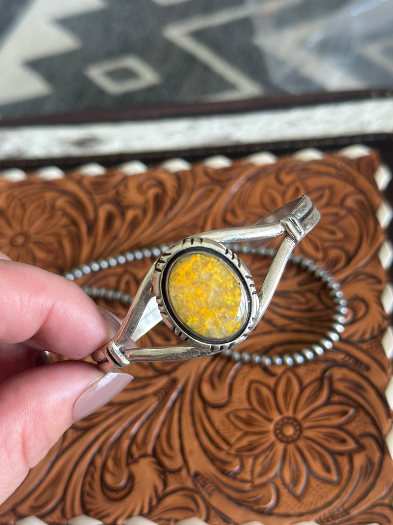 Bumblebee Jasper Cuff Bracelet