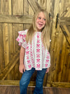 Girls Pink Embroidered Top