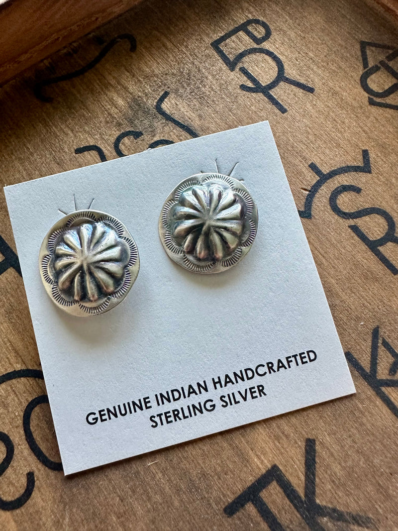 Sterling Concho Earrings