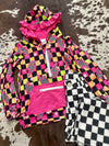Girls Checker Hooded Pullover