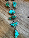 Royston turquoise necklace lariat and earrings set