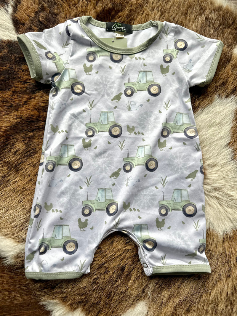 Boys Spring Tractor Romper