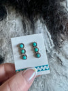 3 Turquoise Stone Bar Earrings