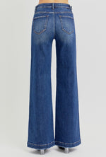 Risen Wide Leg Wide Hem Jeans