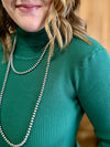 Ribbed Turtleneck Sweater - Green