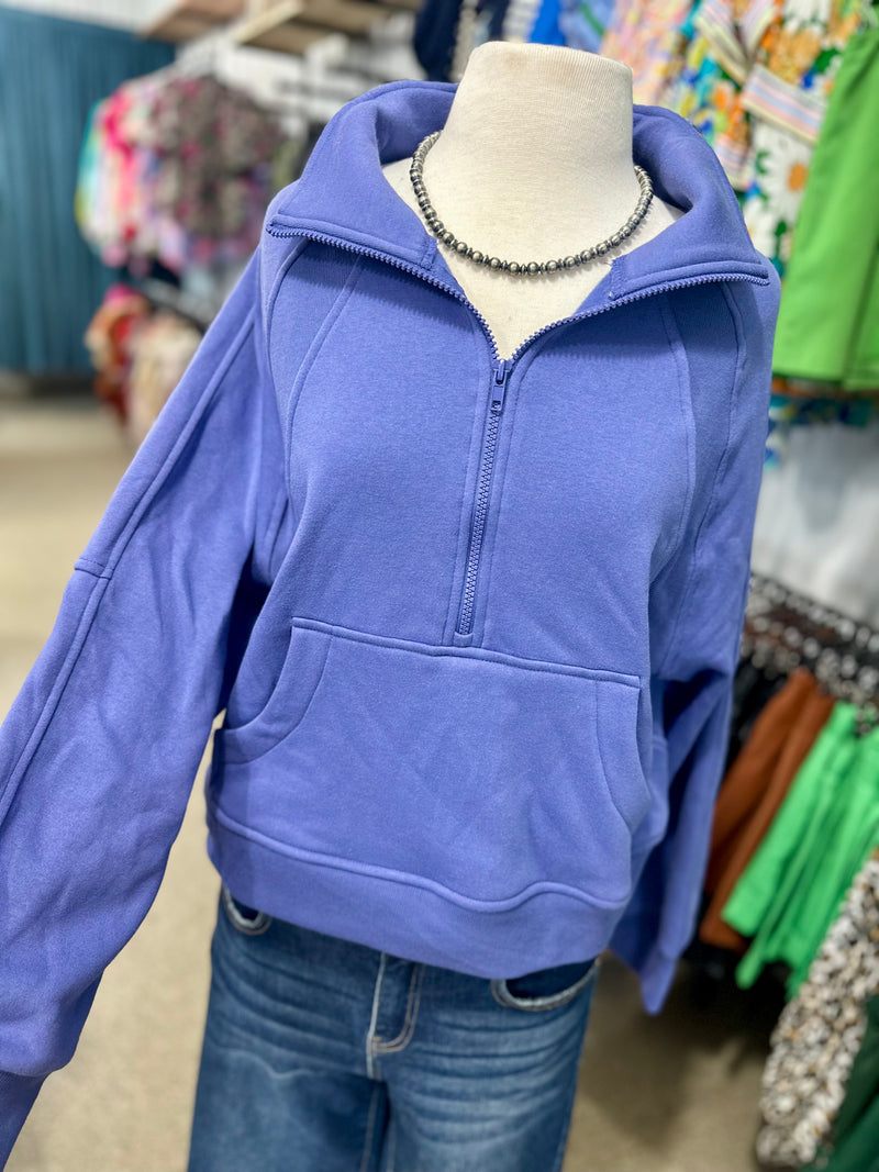 Kangaroo Pocket Sweatshirt - Purple