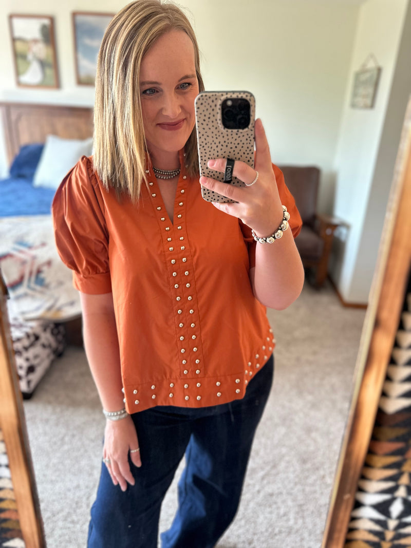 Copper Studded Top
