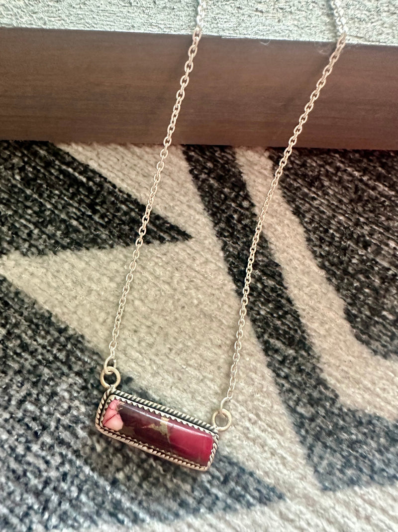 Dahlia Rose Bar Necklace