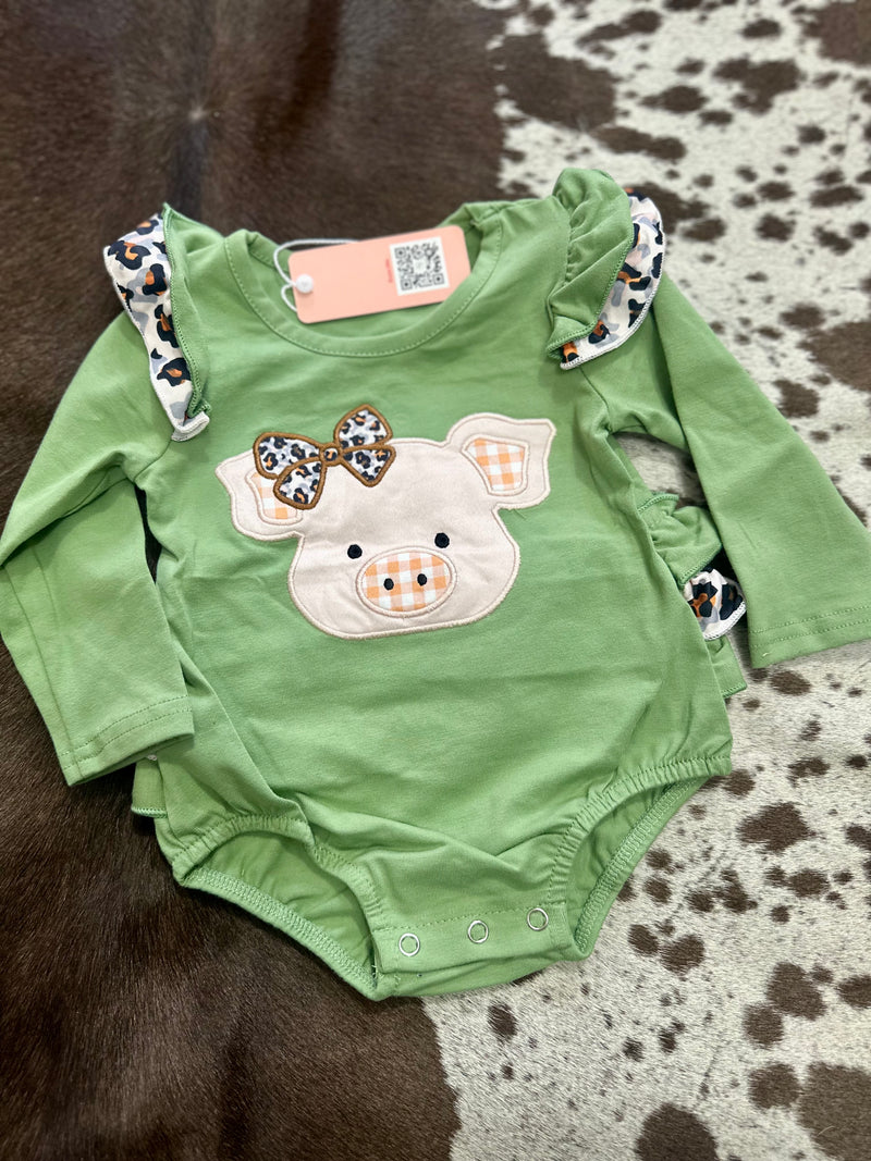 Embroidered Piggy Onesie