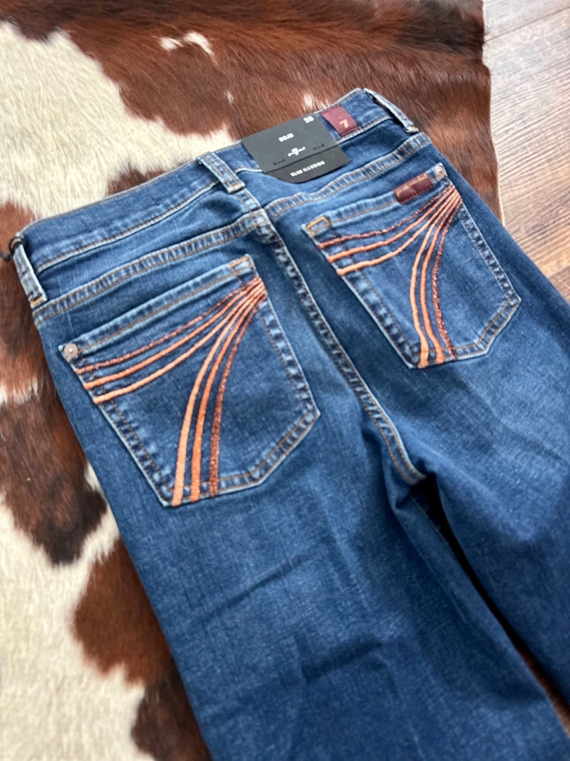 7FAM BROWN SPARKLE STITCH DOJOS - 34” inseam