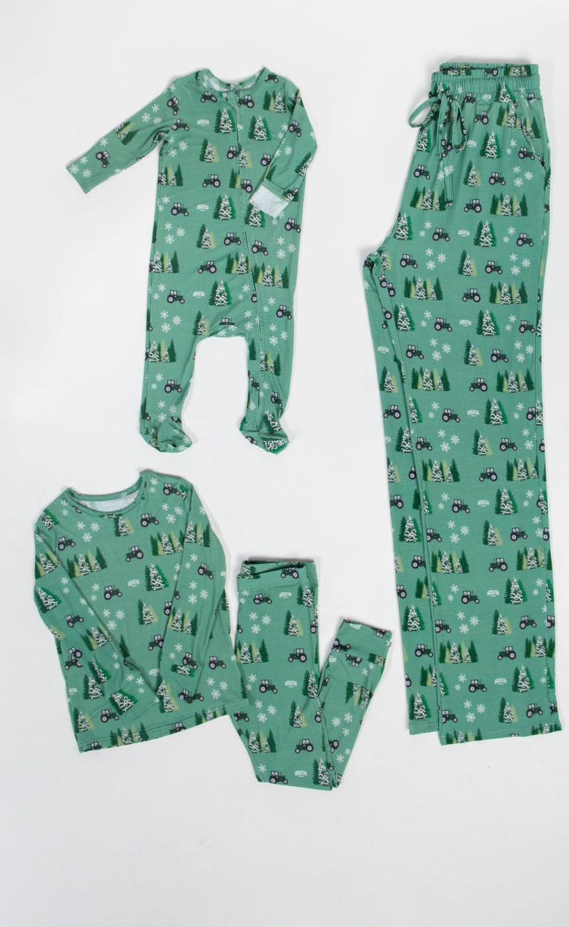 Christmas Green Tractors Bamboo PJ’s