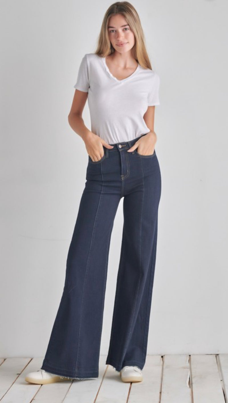 Dark Wash O2 Wide Leg Jeans