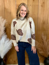 Taupe Leopard Cowboy Hat Oversized Sweater