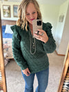 Quilted Pullover - Hunter Green