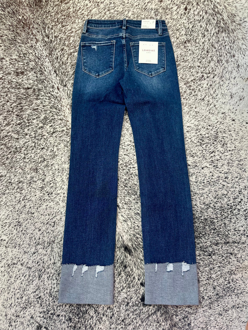 Vervet Mid Rise Cuffed Straight Jeans