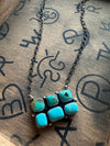 Kingman Turquoise 6 Stone Bar Necklace