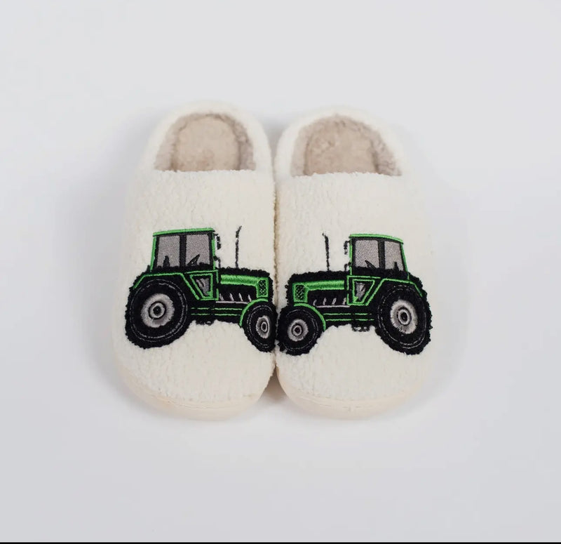 Green Tractor Slippers