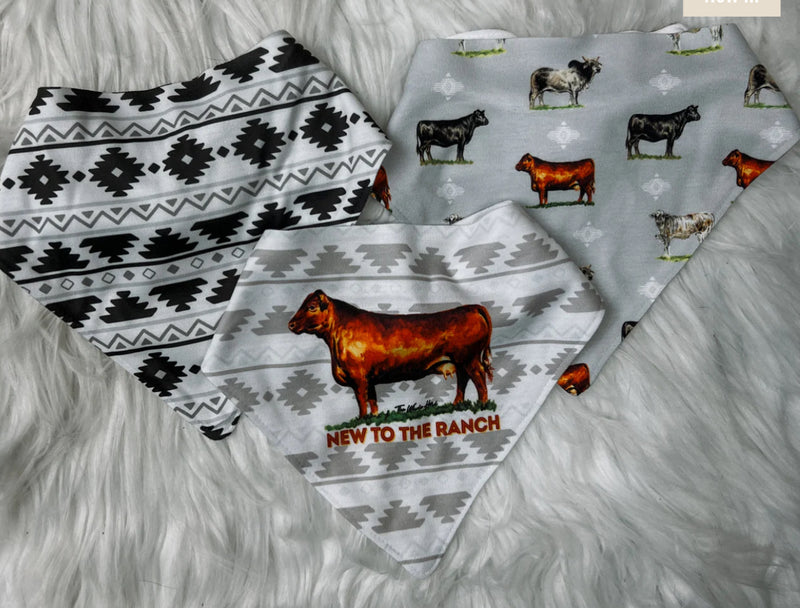 3 Pack Drool Bibs - Cattle Breeds