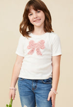 Girls Pink Bow Top