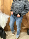 Risen Straight Leg Cuffed Jeans