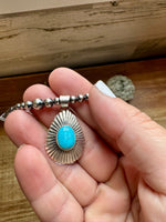 Teardrop Pendant - sterling silver with Kingman turquoise