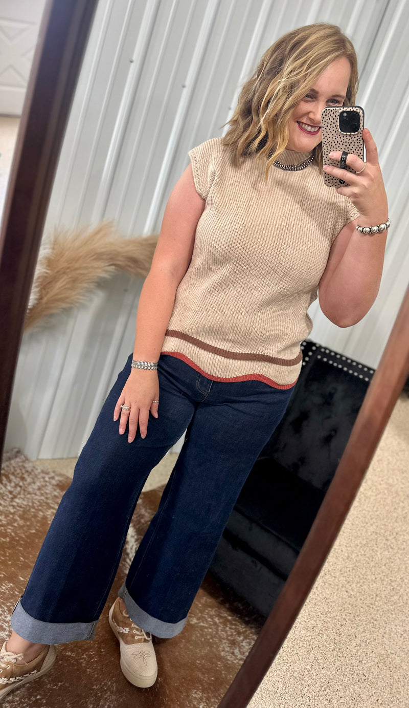 Vervet High Rise Wide Cuff Jeans