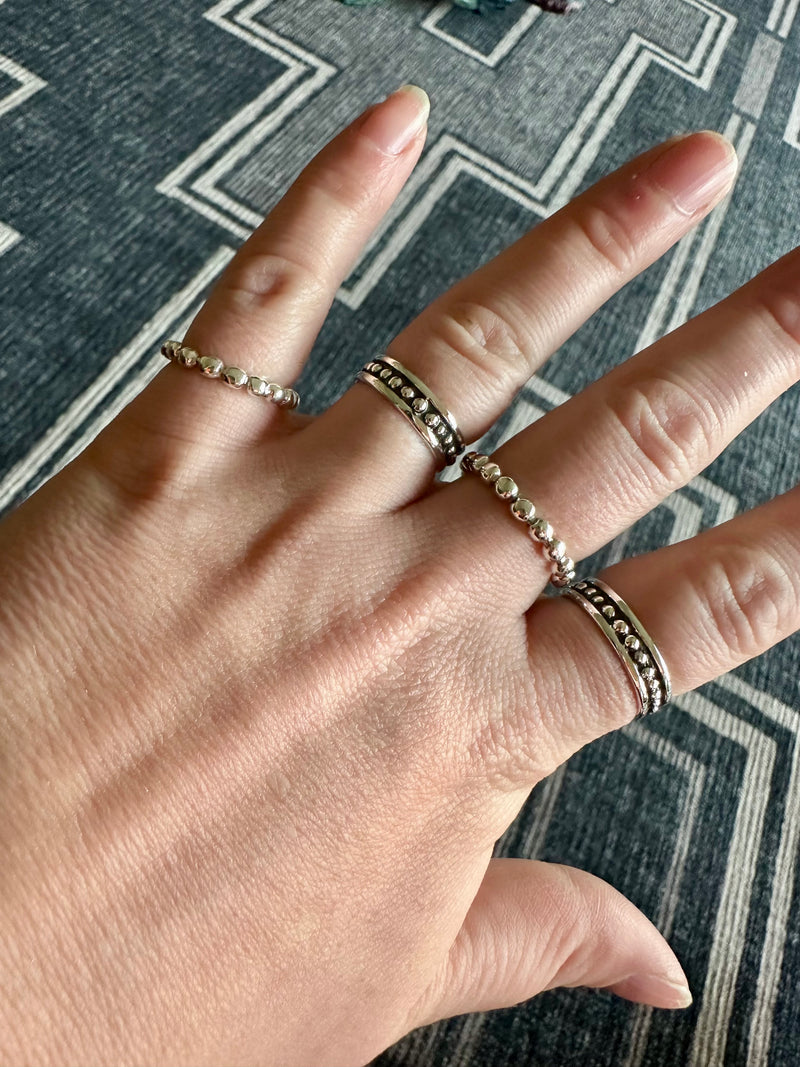 Sterling Ball Stacker Rings