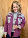 Plum Corduroy/Aztec Print Jacket