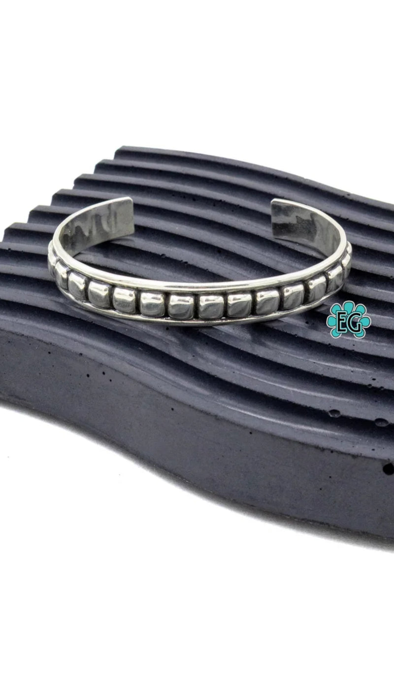 Sterling Squared Bubble Cuff